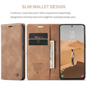 Nn Caseme Leather Flip Case for Samsung S24fe S23fe S21fe