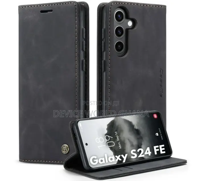 Nn Caseme Leather Flip Case for Samsung S24fe S23fe S21fe