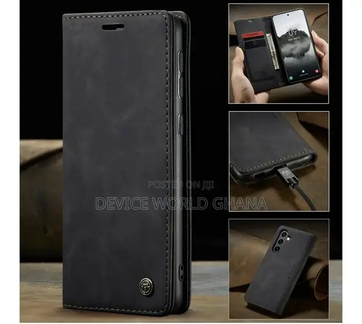 Nn Caseme Leather Flip Case for Samsung S24fe S23fe S21fe