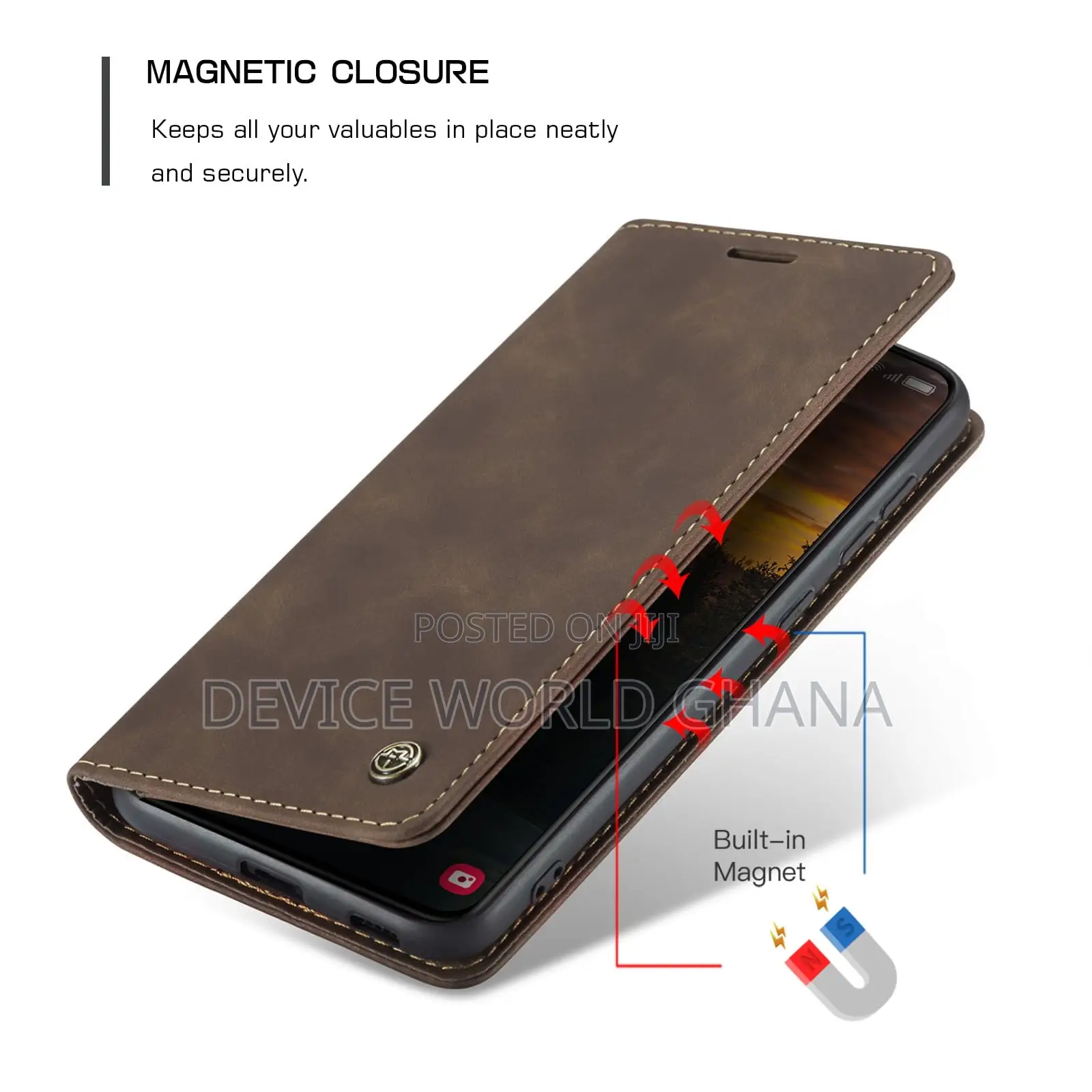 Nn Caseme Leather Flip Case for Samsung S24fe S23fe S21fe