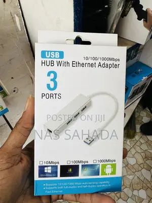 USB HUB 3port With Ethernet RJ45 Adapter