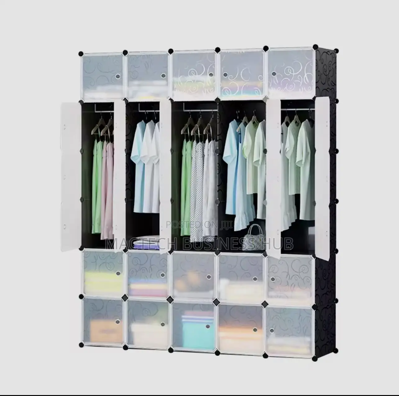 Foldable Plastic Wardrobe 30 Cubes