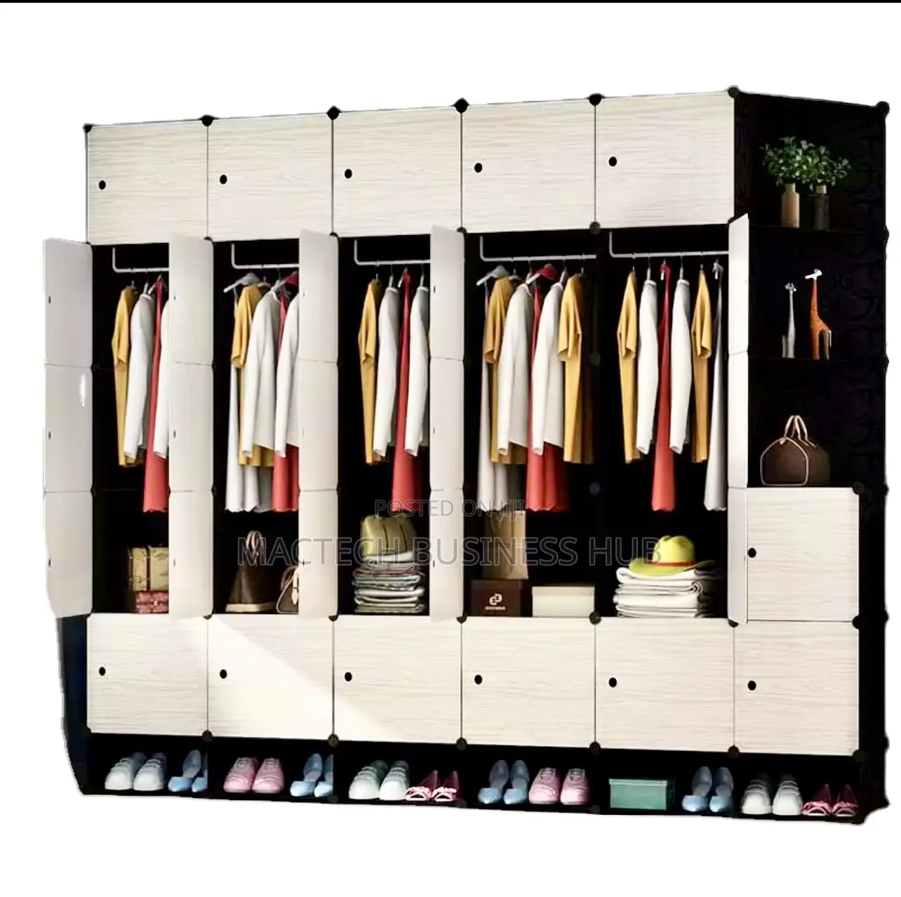 Foldable Plastic Wardrobe 30 Cubes