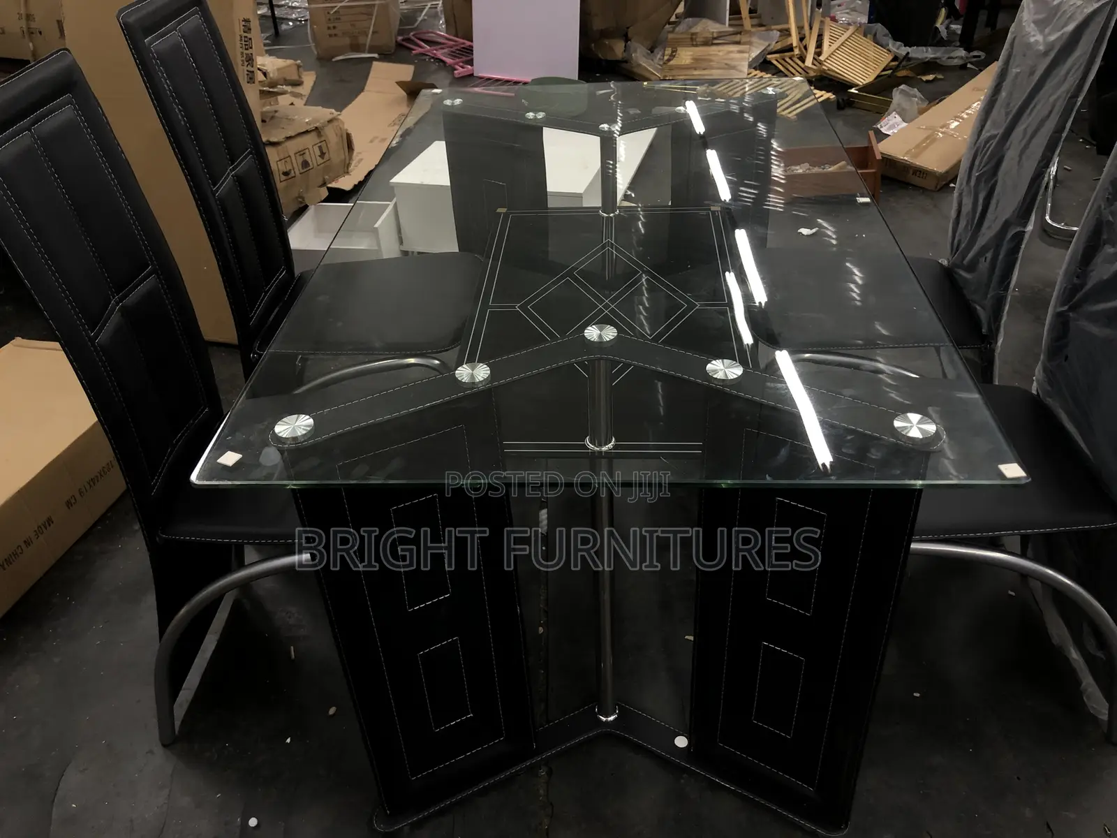 Quality Glass Dining Table With Four Chairs