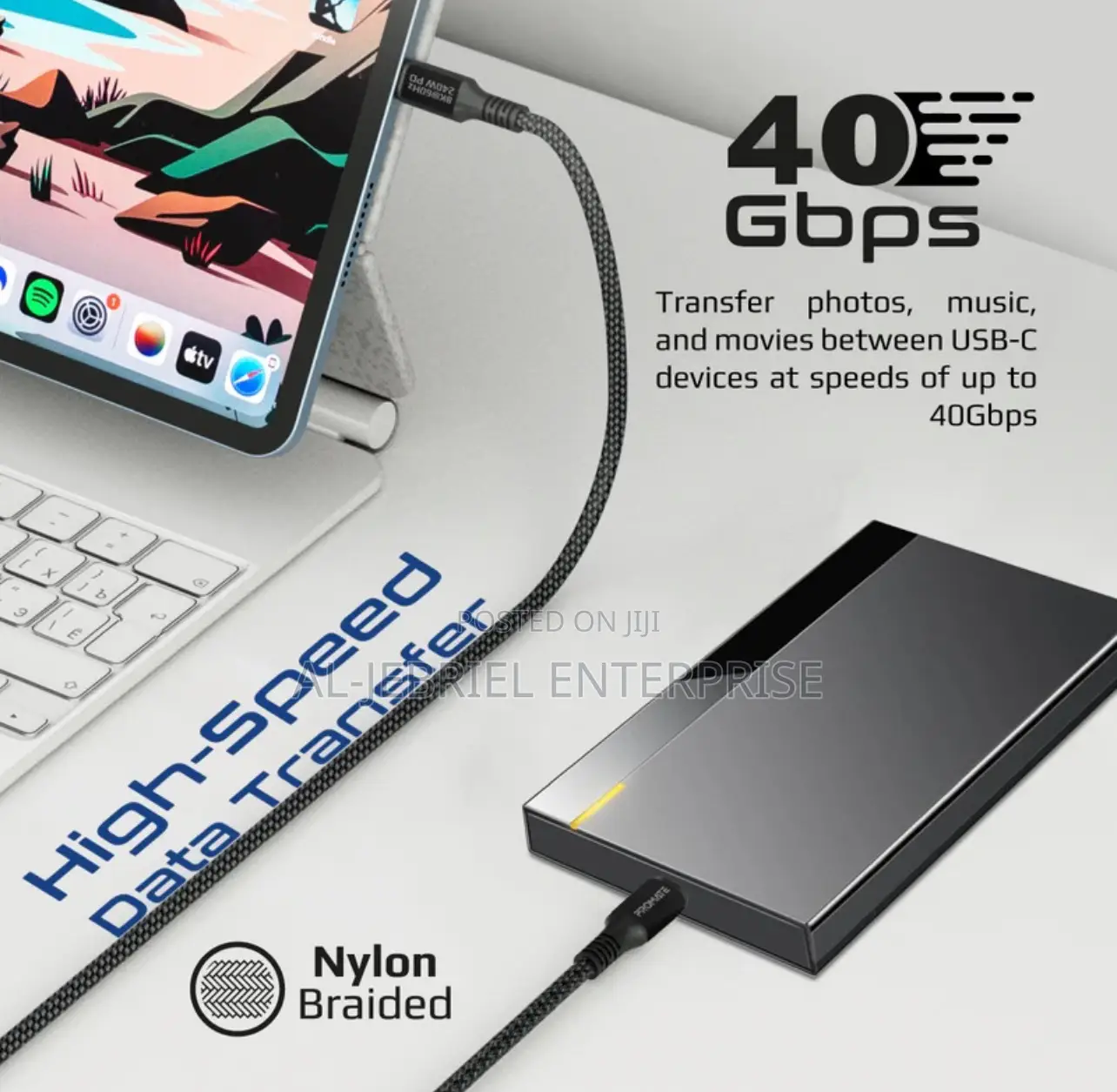 Promate Powerbolt 240W Power Delivery USB-C to USB-C Cable