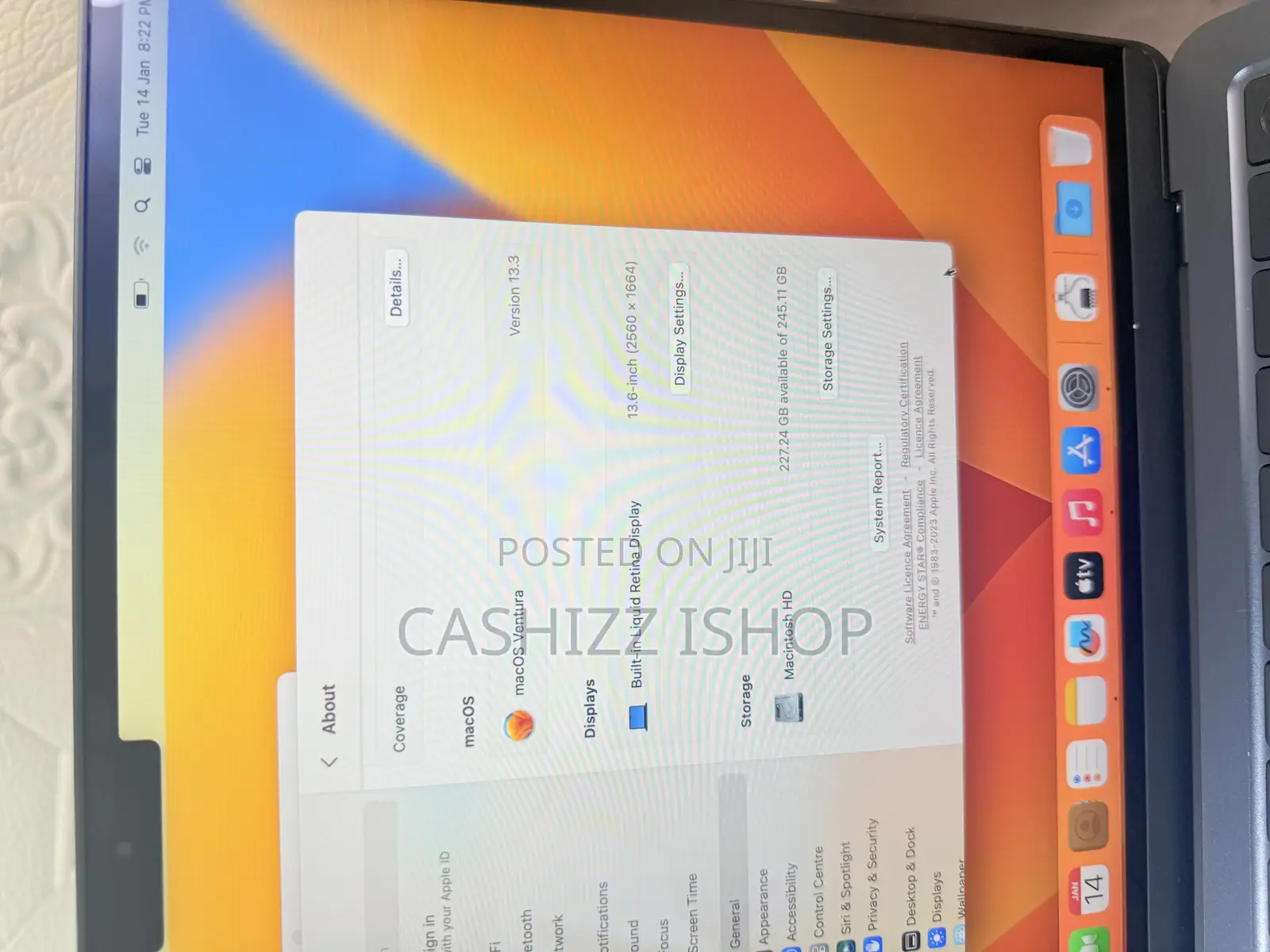 Laptop Apple MacBook Air 2022 M2 8GB Apple M2 SSD 256GB