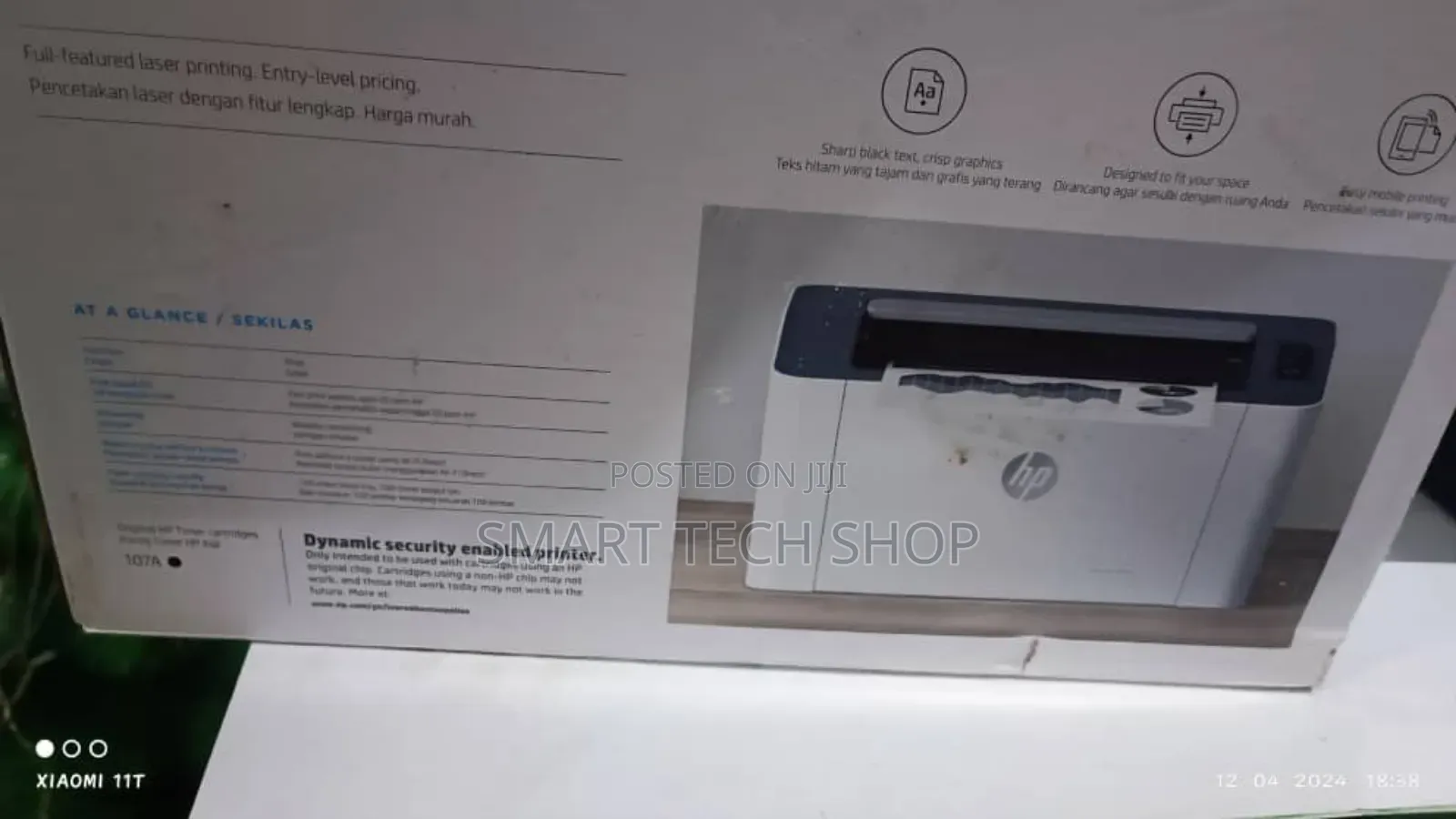 Hp Laserjet 107w Back and White Printer
