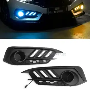 Honda Civic 2016 2017 2018 LED Fog Light 3 Lines Pair