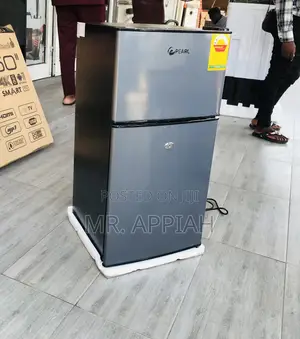 Efficient Pearl Double Door Electric Table Top Fridge(Gray)