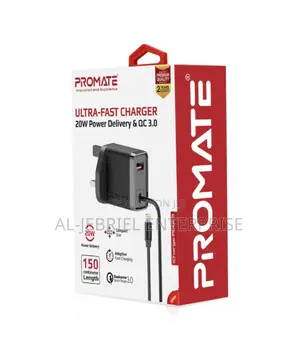 Ultra-Fast Charge Promate 20w Wall Charger+ Lighting Cable