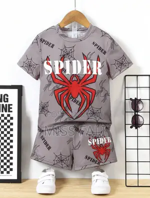 2pcs Spider Print Shirt and Shorts. 7years
