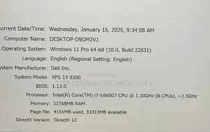 Laptop Dell XPS 13 9310 32GB Intel Core I7 SSD 1T