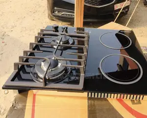 Unique Black Glass 60cm Kenwood 2 Gas Hobs 2 Electricb