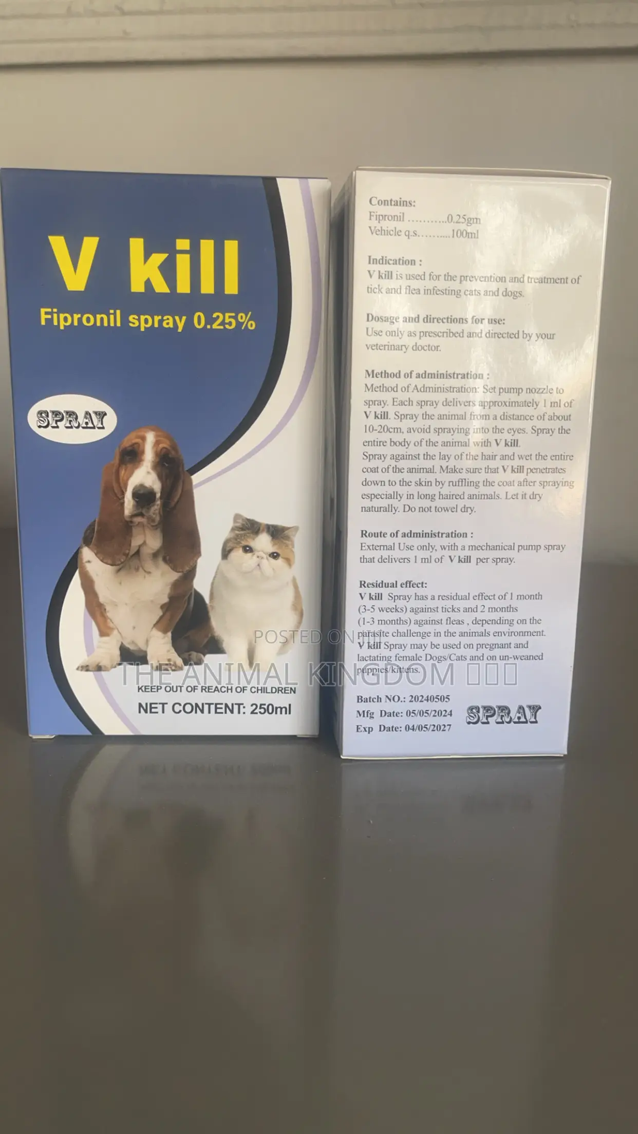 V Kill Fipronil Spray for Tick Fleas