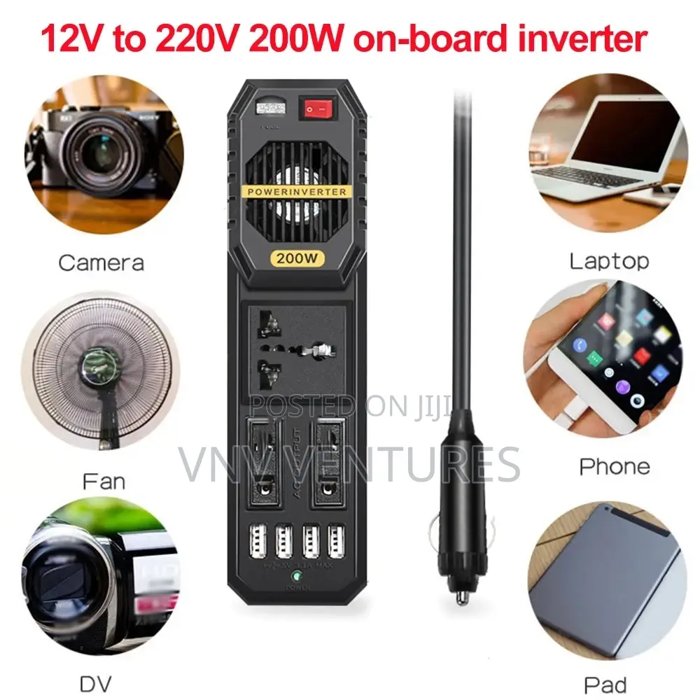 Car Power Inverter AC 12v to 220v - 200w