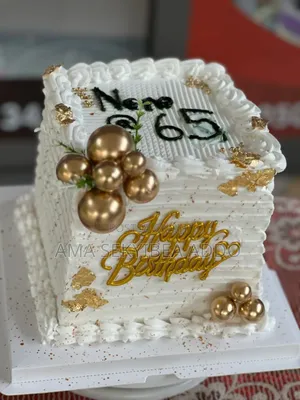 White and God Square Cake