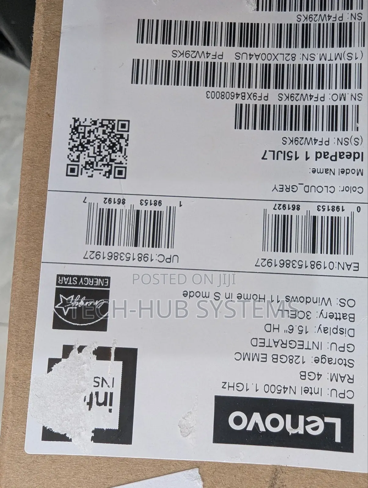 New Laptop Lenovo IdeaPad 1 4GB Intel Celeron SSD 128GB