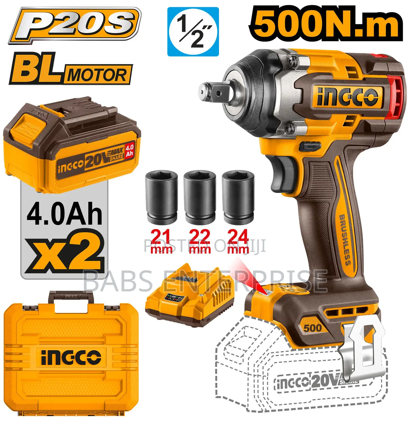 Ingco Ciwli2050 Cordless Impact Wrench