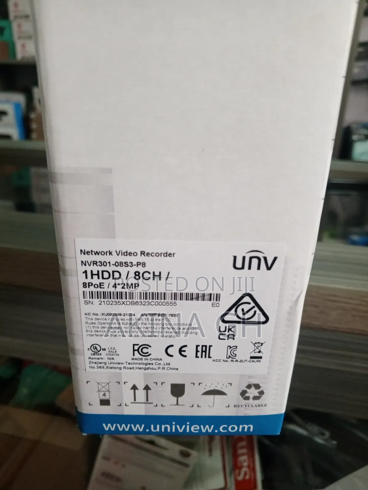 Unv Uniview 8ch Poe NVR 1 HDD Nvr301-08s3-P8