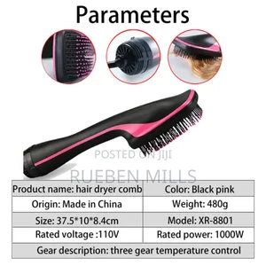 One-Step Smoothing Hair Dryer Brush Straightener 2-in-1