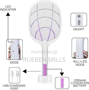 2 In 1 Rechargeable Electric Mosquito Killer Swatter Bat