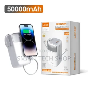 Ldnio Pq50 50000mah Power Bank Fast Charger Type C iPhone