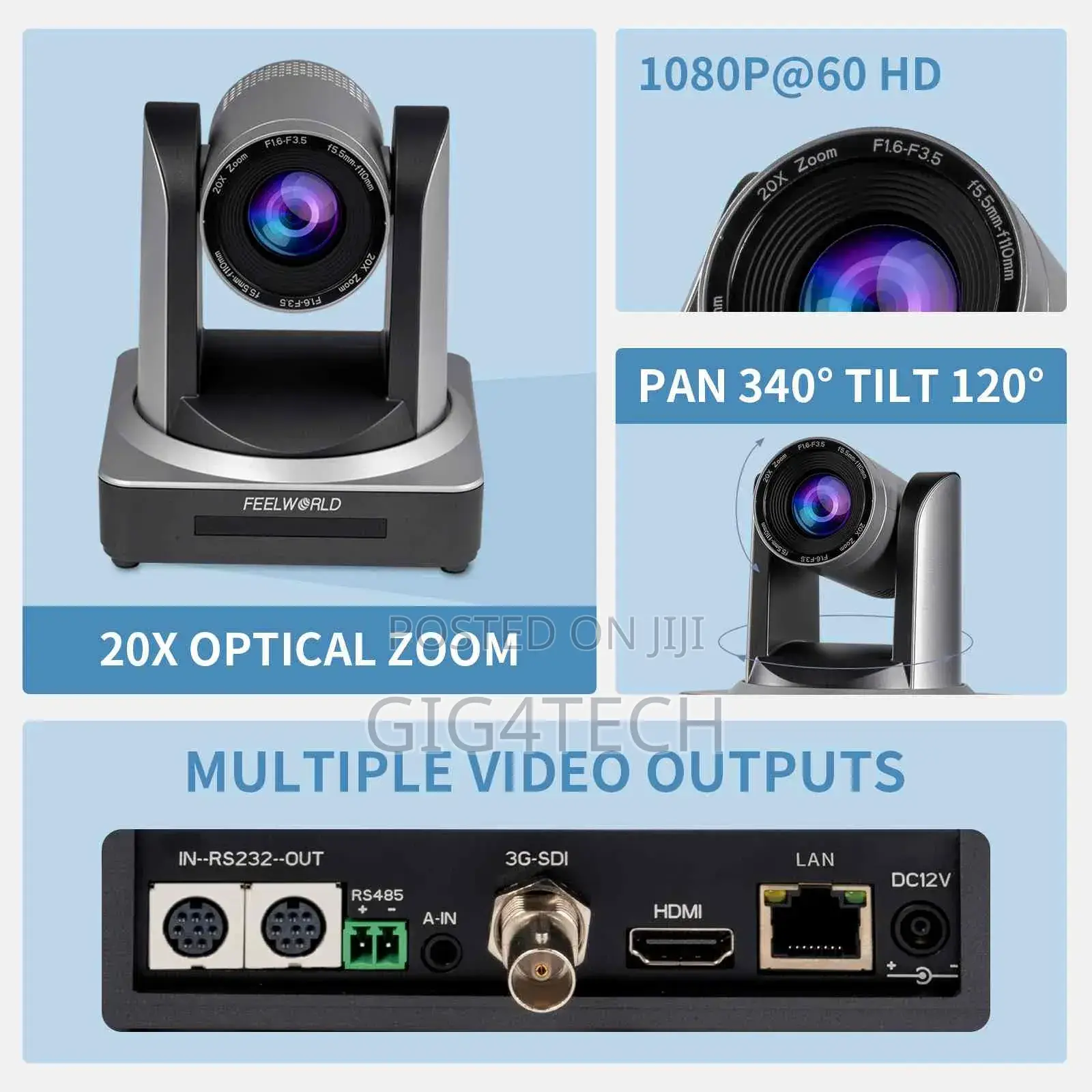Feelworld Poe20x 3g-Sdi Hdmi Ip Live Streaming PTZ Camera