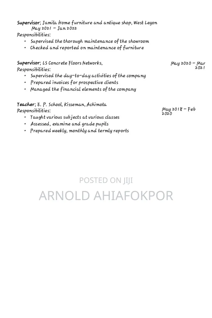 My General CV