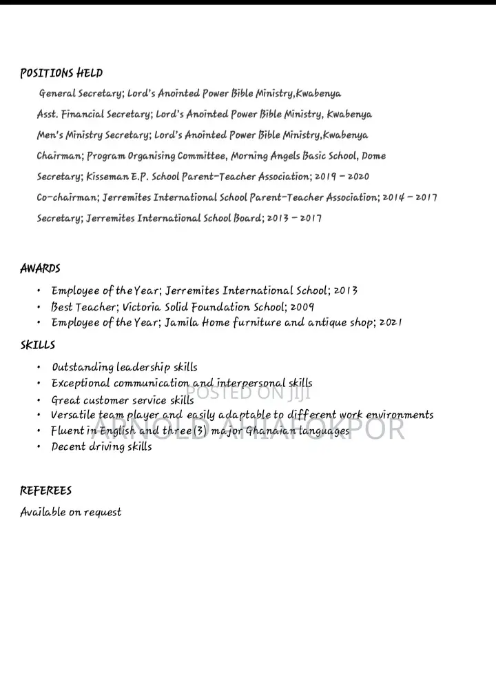 My General CV