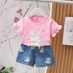 Kids Top With Jeans Shorts Girl