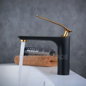 Black and Gold Basin Tap / Faucet. Hot Cold
