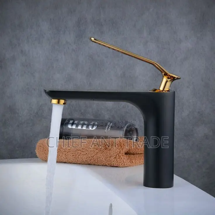 Black and Gold Basin Tap / Faucet. Hot Cold