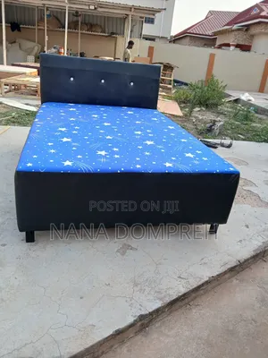 Blue and Black Inbuilt Double Bed