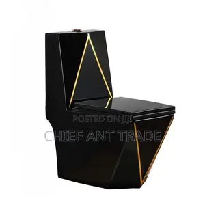 Gold Jilt Wc. Black and Gold Toilet Seat. 902