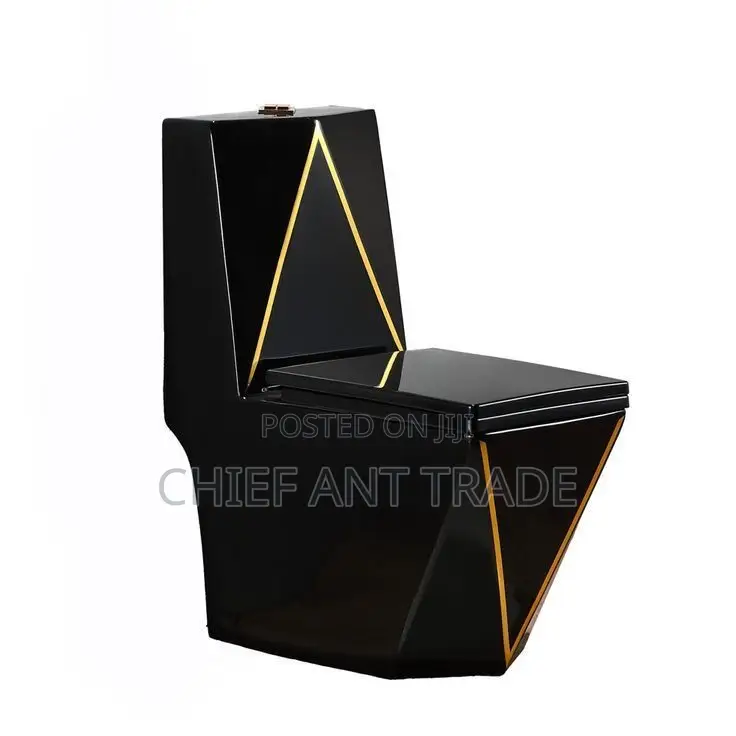 Gold Jilt Wc. Black and Gold Toilet Seat. 902