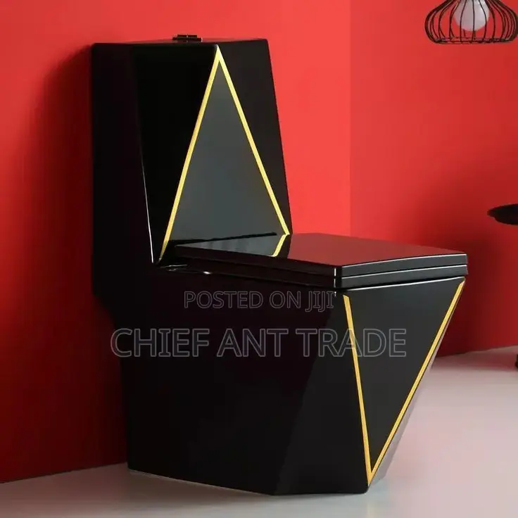 Gold Jilt Wc. Black and Gold Toilet Seat. 902