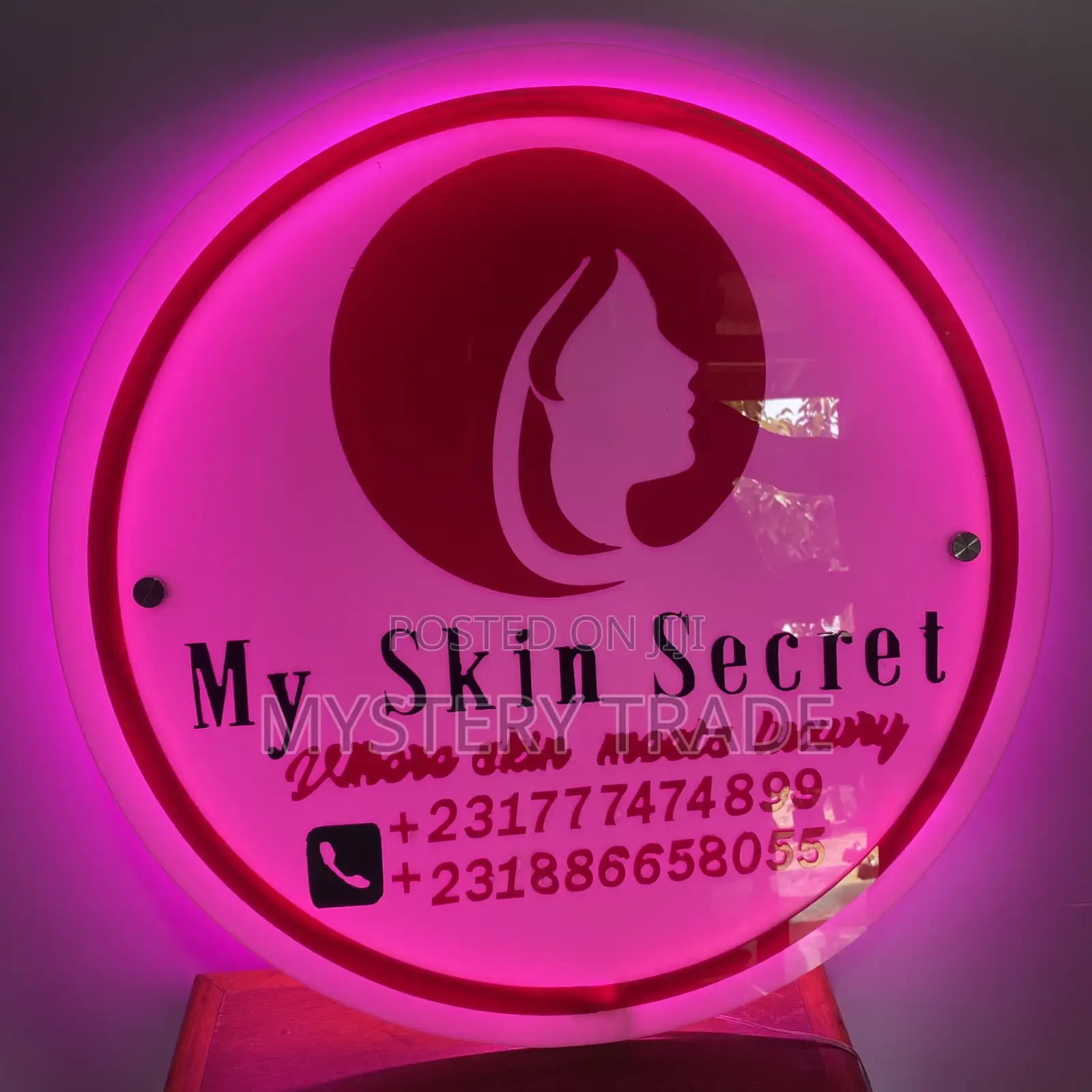 Indoor Backlit Sign for Skin Secret
