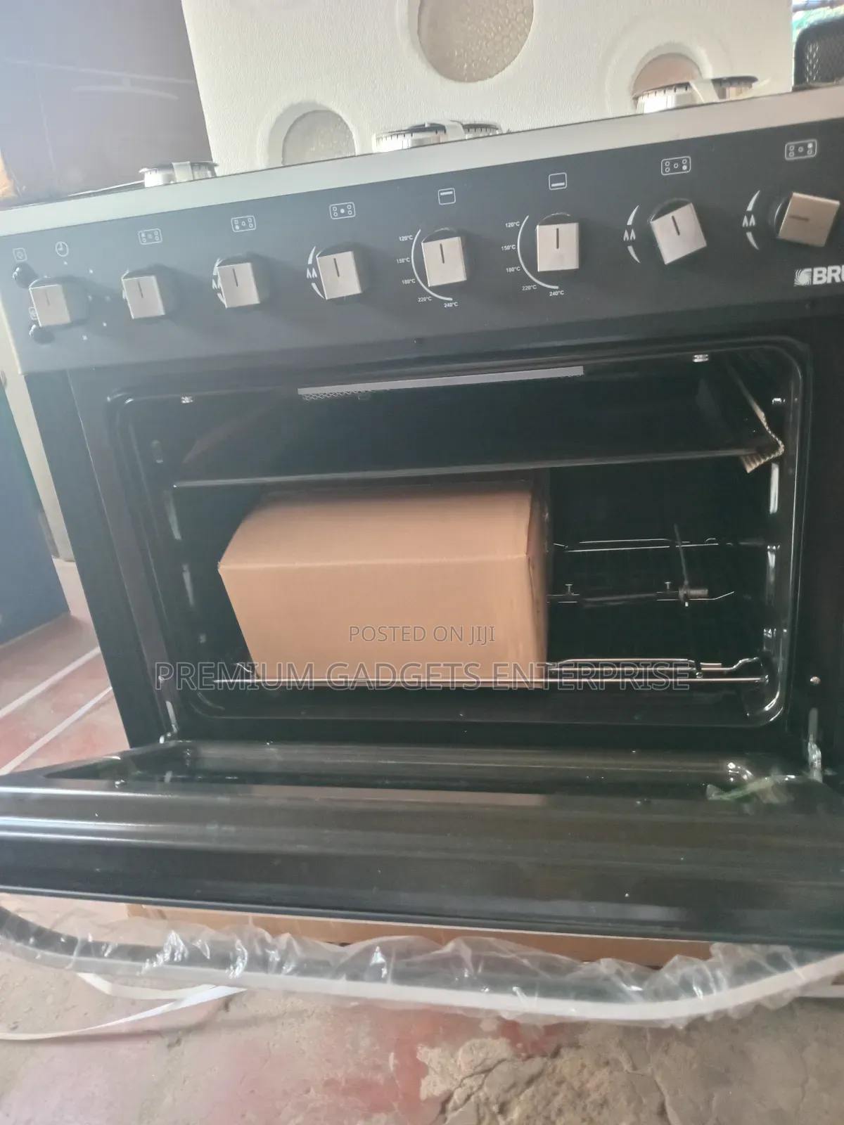 Top Mirror Lid , Tempered Glass Bruhn 80x60cm 5 Gas Burner