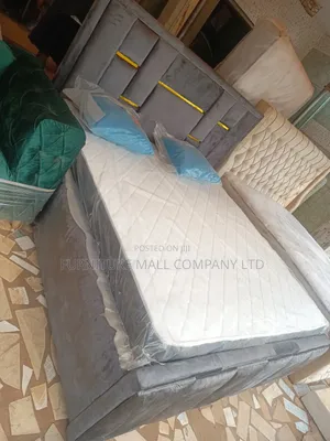 Gray And Gold Frame With Mattress . Delivery Free