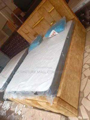 Quality Gold Frame Plus Mattress, Queen Size.Free Delivery