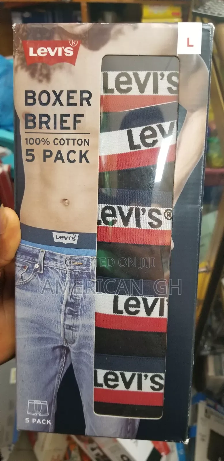 Levi's Mens Boxer Briefs 100% Cotton Underwear ( M/L ) 5pk