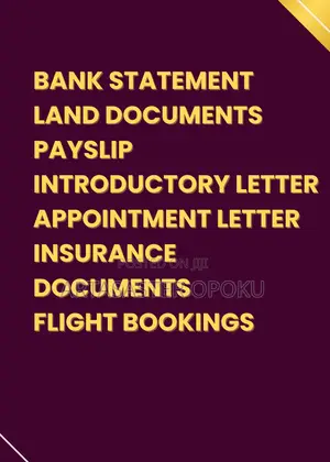 Bank Statement,Payslip,Introductory Letter Etc