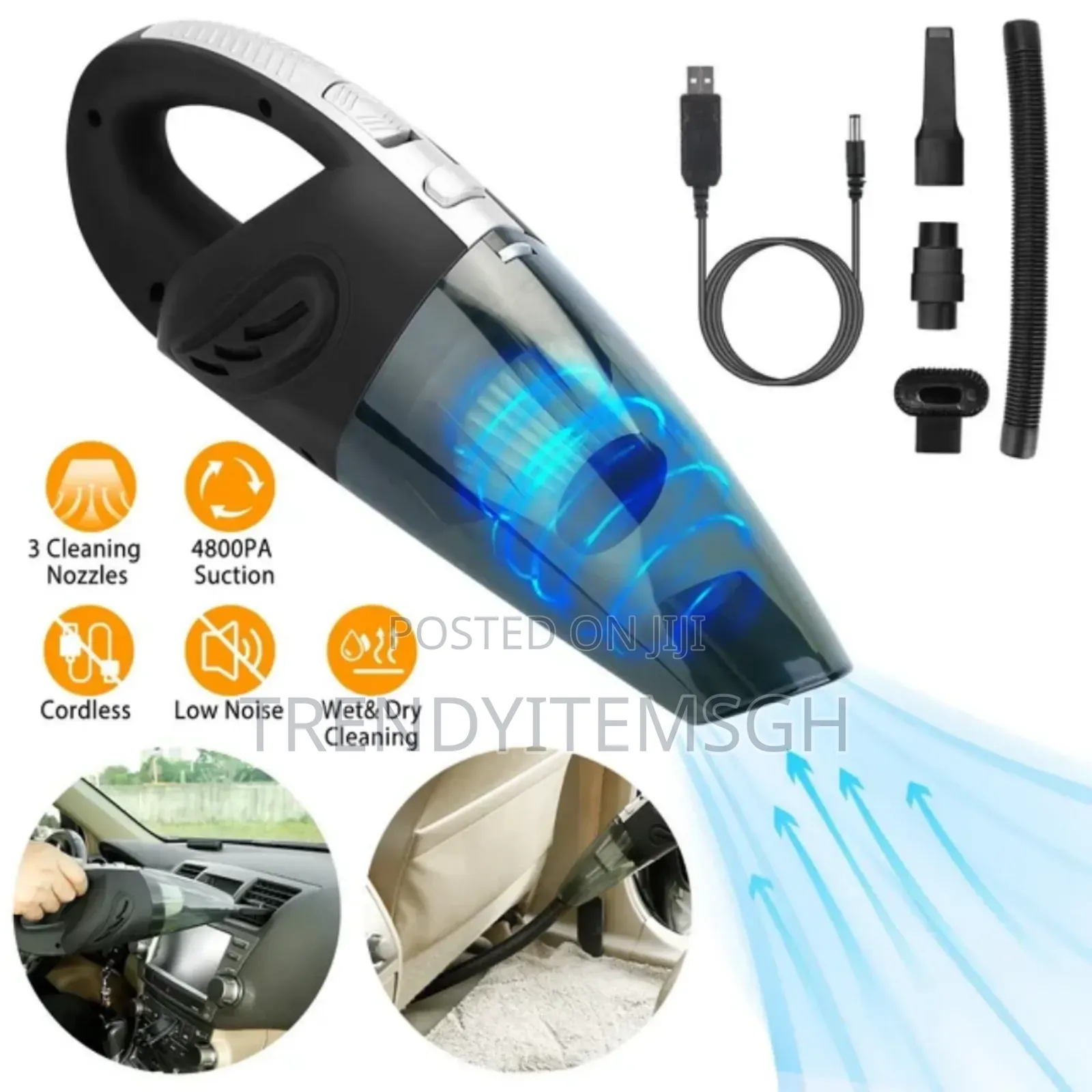 Dry And Wet Rechargeable Mini Car Vacuum Cleaner