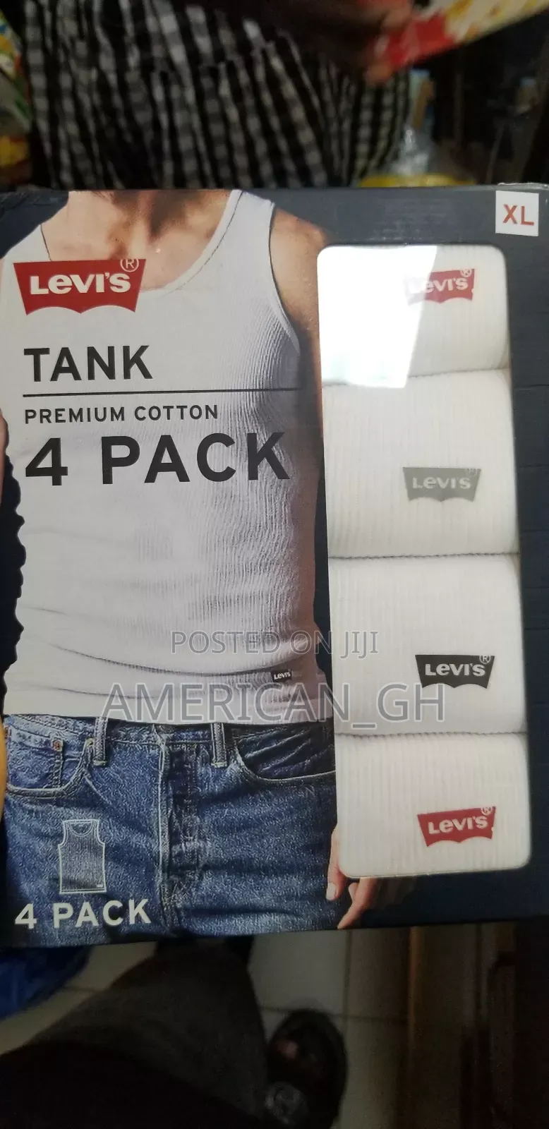 Levi's Premium Cotton Tank. 5 Pack, (M, L, XL)