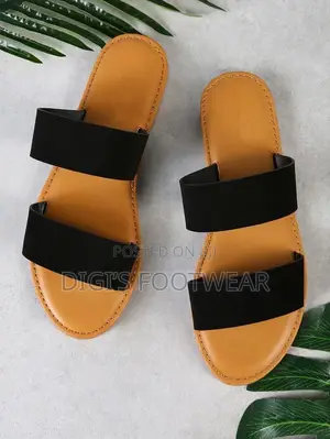 Black Suede Parallel Slippers