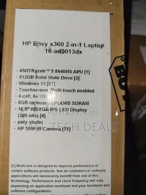 New Laptop HP Envy X360 8GB AMD Ryzen 5 SSD 512GB