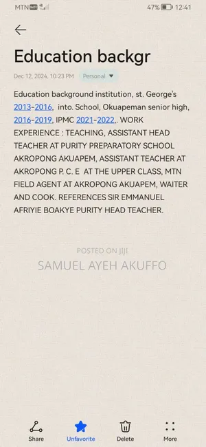 I Wish to Apply for a CV as a House Keeping
