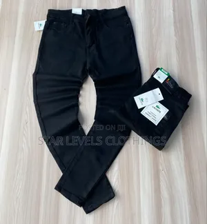 Pure Black Lacoste Jeans Trousers for Men