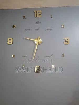 3d Wall Clock Large + Time Spent With Family Design