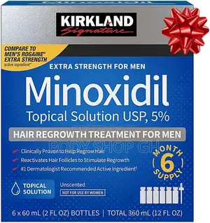 Extra Strength Kirkland Minoxidil 5% / Full Pack / 6 Bottles